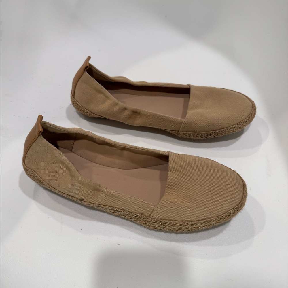 Tan Canvas Women's Flats